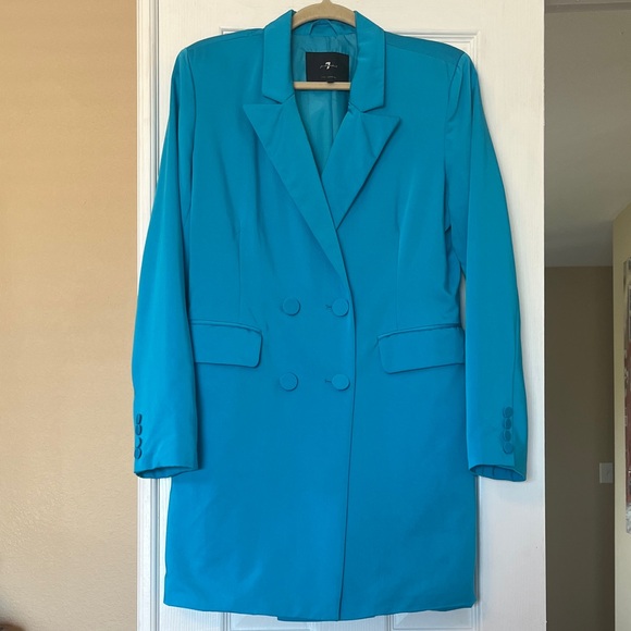 7 For All Mankind Jackets & Blazers - 7 For All Mankind Turquoise Women's Blazer Sz M